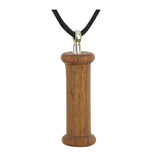 Cylinder Walnut Cremation Necklace Urn