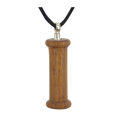 Cylinder Walnut Cremation Necklace Urn