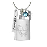 Dad Flask Ashes Necklace Urn - Love Charms Option