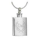 Dad Flask Ashes Necklace Urn - Love Charms Option