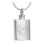 Dad Flask Ashes Necklace Urn - Love Charms Option
