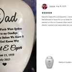 Medium Sudden Passing Dad, Husband, Grandpa & More Cremation Urn - Pro Laser Engraving