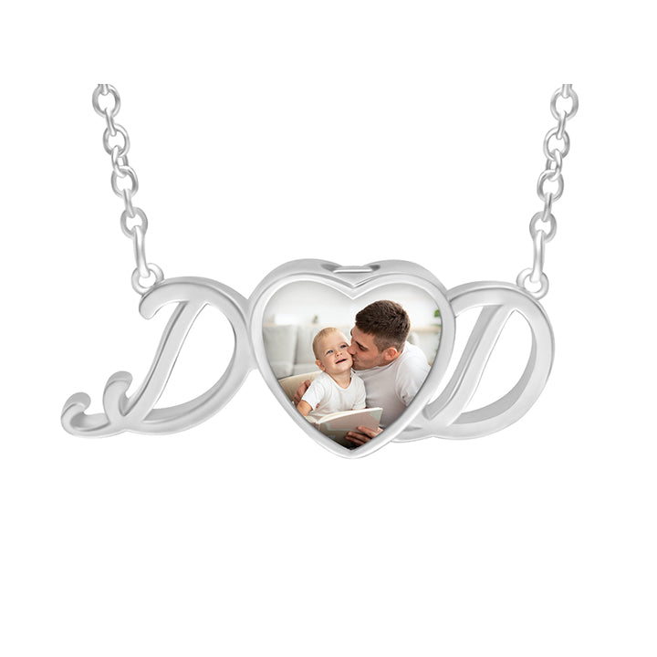 Dad Heart Photo Jewelry Urn Pendant - Love Charms® Option