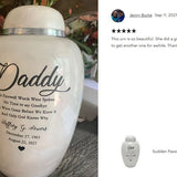 Sudden Passing Dad, Husband, Grandpa & More Cremation Urn - Pro Laser Engraving