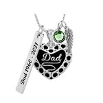 Dad Heart Cremation Jewelry Urn - Love Charms™ Option