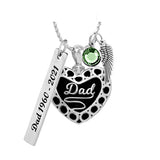 Dad Heart Cremation Jewelry Urn - Love Charms™ Option