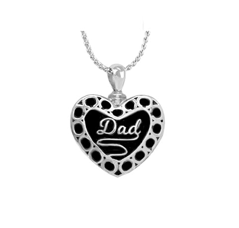 Dad Heart Cremation Jewelry Urn - Love Charms™ Option