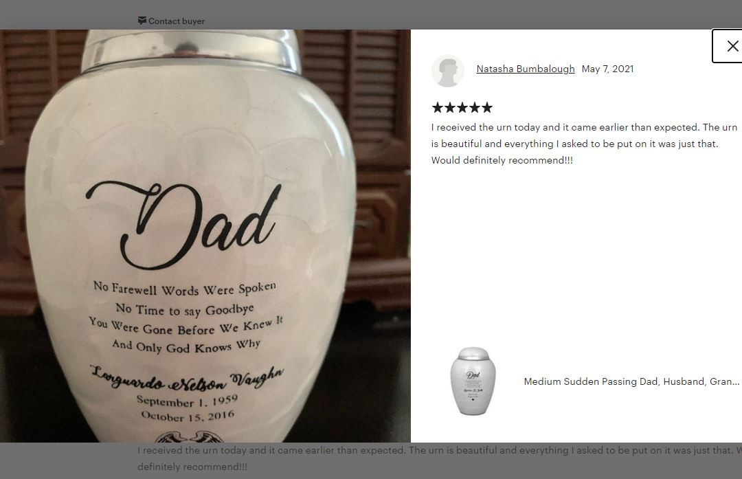 Sudden Passing Dad, Husband, Grandpa & More Cremation Urn - Pro Laser Engraving