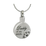 Daddy Of An Angel Wheel Necklace Urn - Love Charms Option