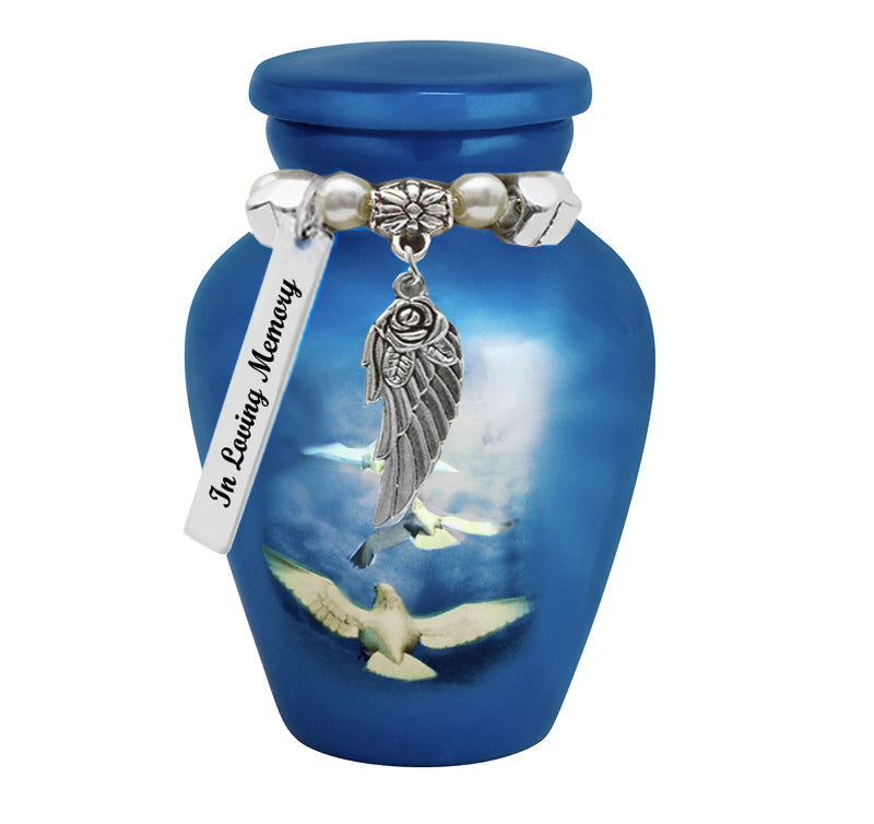 Angelic Doves Keepsake Urn - Love Charms™ Option