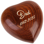Always In My Heart Wood Keepsake Cremation Urn - Engraving Option