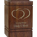 Rustic Double Hearts Mini Urn