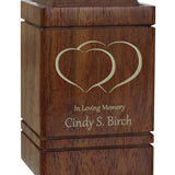 Rustic Double Hearts Mini Urn