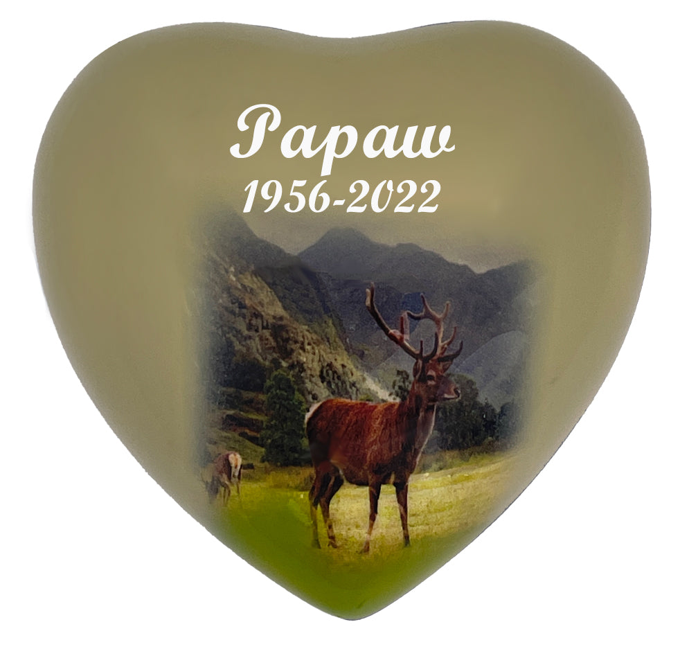 Mountainside Deer Heart Keepsake Urn - Stand Option
