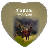 Mountainside Deer Heart Keepsake Urn - Stand Option