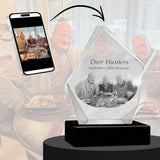 3D Crystal Large Diamond Photo - Engraving & Light Base Options