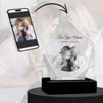 3D Crystal Large Diamond Photo - Engraving & Light Base Options