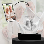 3D Crystal Large Diamond Photo - Engraving & Light Base Options