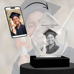 3D Crystal Large Diamond Photo - Engraving & Light Base Options