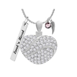 Crystal Swirl Heart Cremation Jewelry Urn - Love Charms™ Option