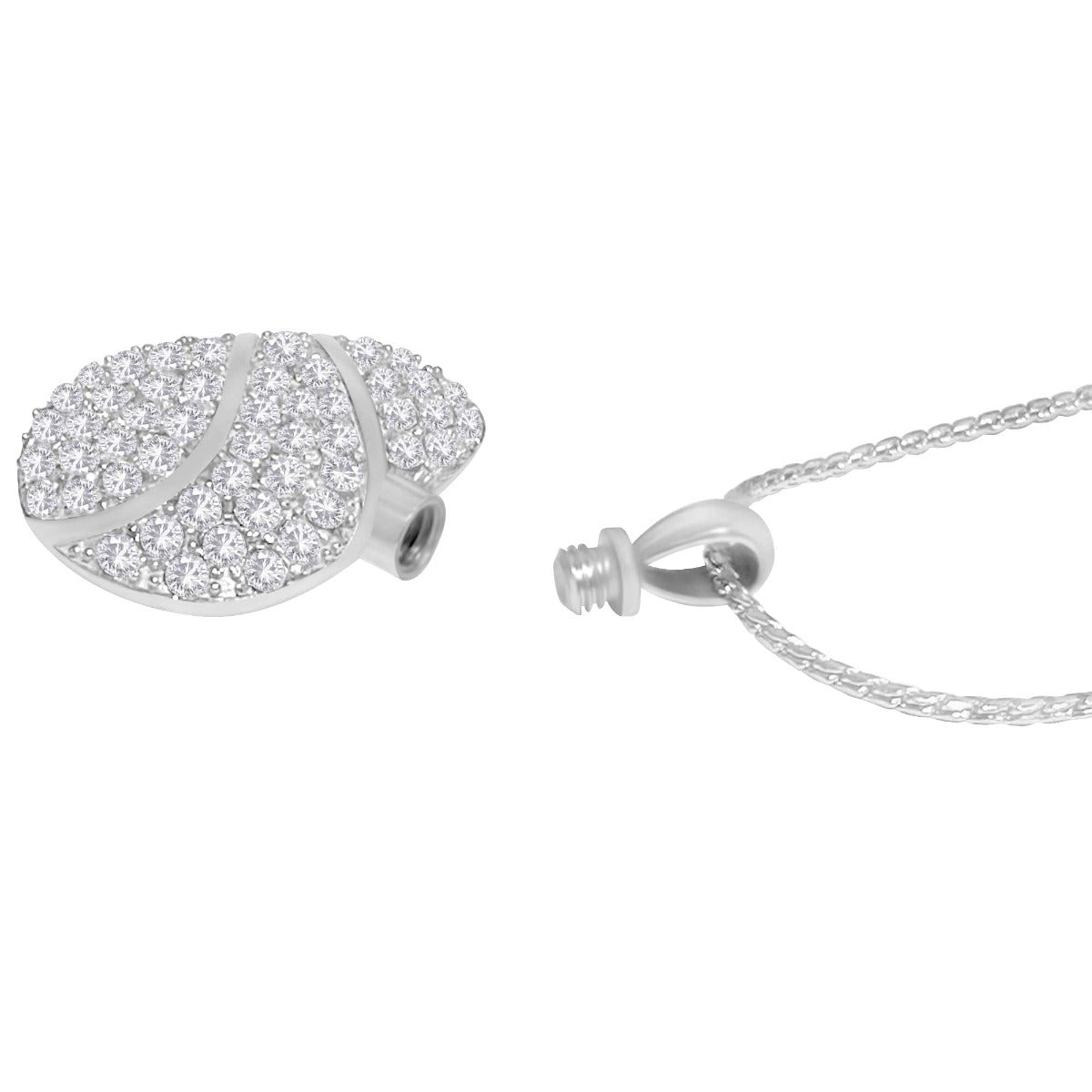 Crystal Swirl Heart Cremation Jewelry Urn - Love Charms™ Option