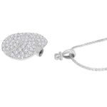 Crystal Swirl Heart Cremation Jewelry Urn - Love Charms™ Option