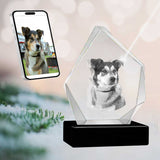 3D Crystal Large Diamond Photo - Engraving & Light Base Options