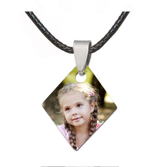 Diamond Stainless Photo Jewelry Pendant - Love Charms Option