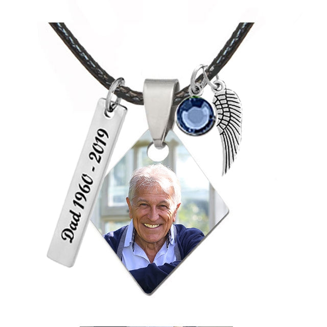 Diamond Stainless Photo Jewelry Pendant - Love Charms Option