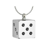 Dice Stainless Pendant Urn - Love Charms Option