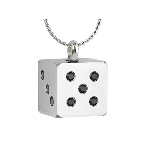 Dice Stainless Pendant Urn - Love Charms Option