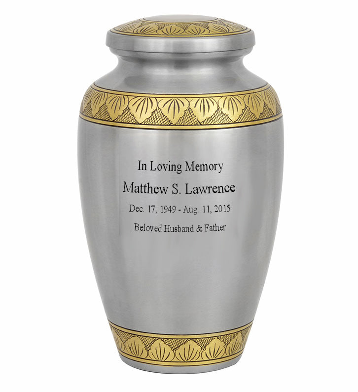 Dignity Pewter And Gold Companion Urns Heart Base Urns for Mom And Dad