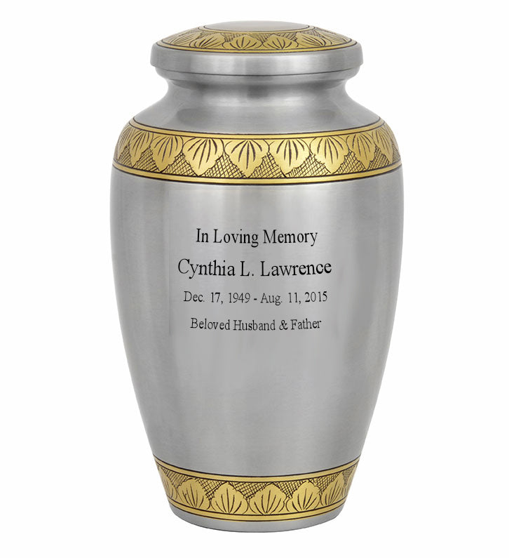 Dignity Pewter And Gold Companion Urns Heart Base Urns for Mom And Dad