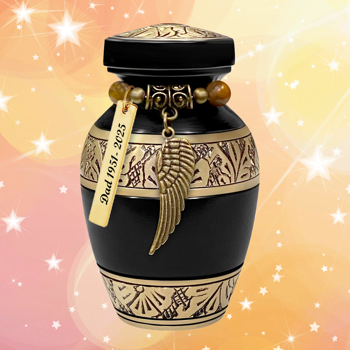 Dignity Gunmetal Dad Mini Urn - Love Charms® Option