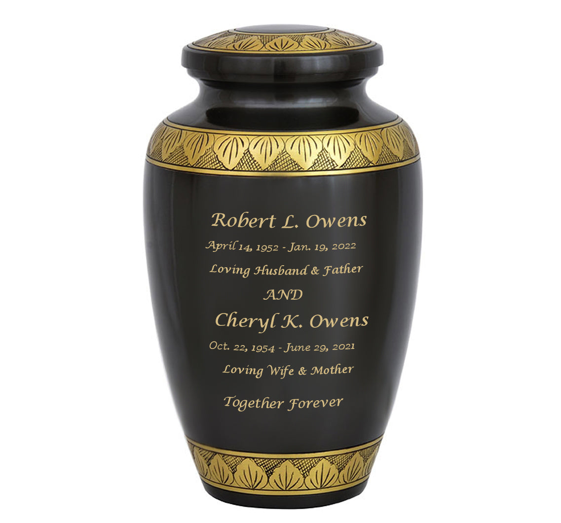Dignity Gunmetal Adult Cremation Urn - Pro Diamond Engraving