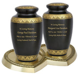Dignity Gunmetal Companion Urns Heart Base Urns for Mom And Dad