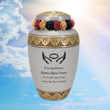 Dignity Angel Pewter Adult Cremation Urn - Tribute Wreath™ - Pro Diamond Engraving