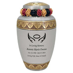 Dignity Angel Pewter Adult Cremation Urn - Tribute Wreath™ - Pro Diamond Engraving