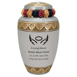 Dignity Angel Pewter Adult Cremation Urn - Tribute Wreath™ - Pro Diamond Engraving