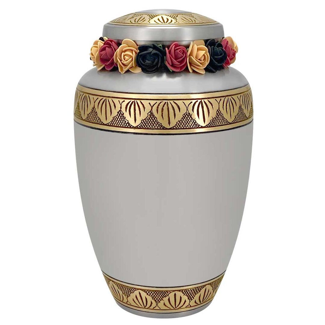 Dignity Angel Pewter Adult Cremation Urn - Tribute Wreath™ - Pro Diamond Engraving