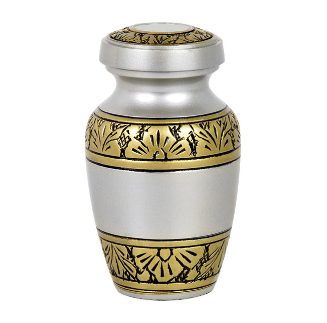 Dignity Pewter Gold Mini Keepsake Urn - Love Charms® Option