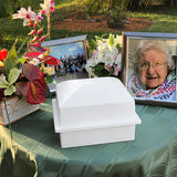 Sea Glass Hearts Pewter Adult Urn - Tribute Wreath™ - Pro Laser Engraving - Burial Vault Option