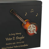 Dobro Hound Dog Resonator Guitar Adult Cremation Urn - Miniature Guitar - Photo Option