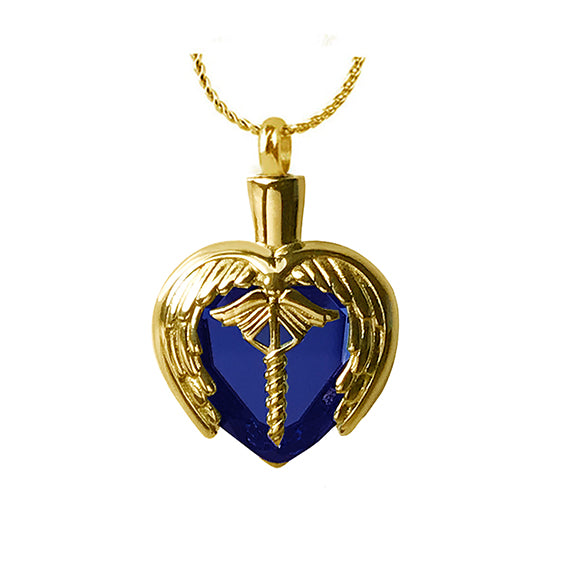 Caduceus Medical Gold Jewelry Urn - Love Charms™ Option 