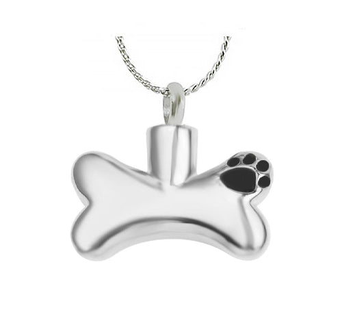 Dog Bone Stainless Pendant Ash Urn - Love Charms™ Option