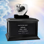 Dog Memorial Urn & Crystal Heart Set - Pet Heart Crystal Urn