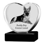 Dog Memorial Urn & Crystal Heart Set - Pet Heart Crystal Urn