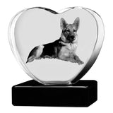 Pet Memorial White Urn & 3D Crystal Heart Set