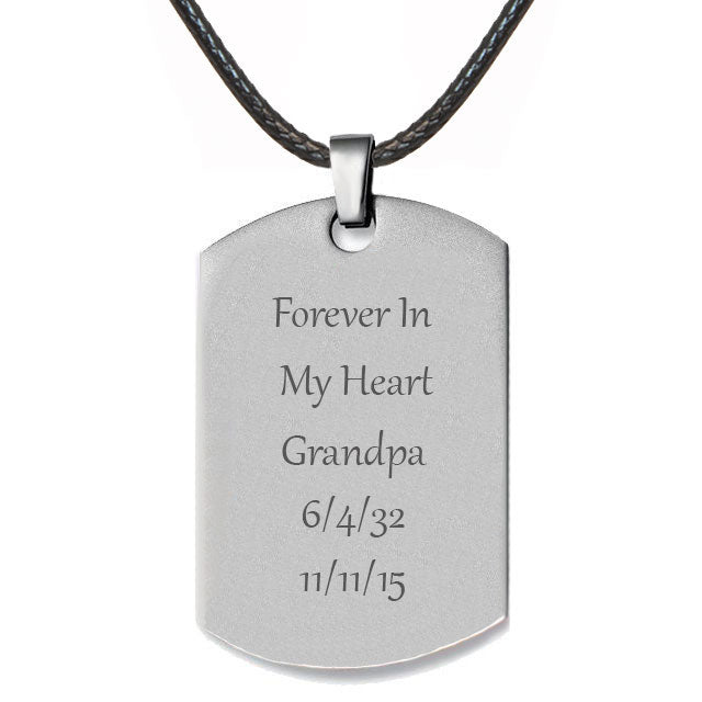 Dog Tag Stainless Photo Jewelry Pendant - Love Charms Option