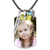 Dog Tag Stainless Photo Jewelry Pendant - Love Charms Option